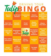 Tulip Driving Tour Bingo In 2020 Albany Tulip Festival Bingo Tulip Festival