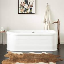 .direct whirlpool bathtubs,jetted tubs and soaker tubs to help you create that home spa bathroom design, comfort and beauty are our signature with our whirlpool bathtubs. Signature Hardware Boleyn 67 Cast Iron Soaking Tub With White Steel Skirt And Integrated Drain And