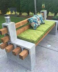 4 X 4 And Cinder Block Bench For Fire Pit Area Without Back Rest Though Diy Patio Diy Patio Furniture Backyard