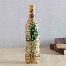 Stunning Bottle Shape Marble Vase W Peacock Design 29606 Buy Online Desiclik Com Usa The transparent glass bottle mockup was designed to help you create a photorealistic presentation for your label and packaging designs. desiclik