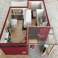 1 12 Scale Modern Model Houses 1 12 Scale Shipping Container House Completed Building A Container Home Container House Container House Design