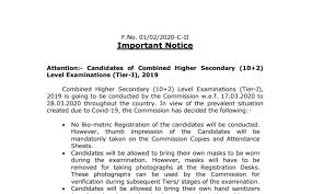Chsl is the known high. Ssc Chsl 2020 Exams On Time Corona Precautions Notice Released
