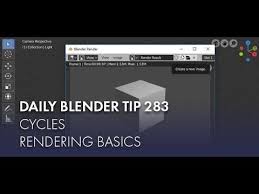 Daily Blender Tip 283 Cycles Render Basics Blender 2 8 In 2020 Blender Tips Blender 3d