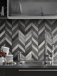 Black Gray Modern Limestone Chevron Backsplash Tile Backsplash Com Kitchen Wall Tiles Design Black Backsplash Wall Tiles Design