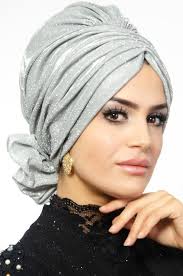 Aise Tesettur Gumus Hazir Turban Modelleri Turbanlar Basortusu Gumus