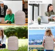 Amazon.com: VANKEAN Mochila para laptop para mujer, bolsa de trabajo para  computadora portátil, elegante con puerto USB, Acolchado rosa ...