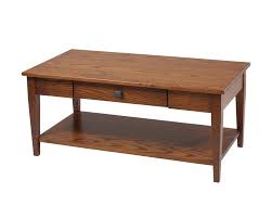 Coffee table shown has tahoe bark, rustic finish and pioneer pine wood. Woodland Shaker Coffee Table With Shelf Homesquare Furniture