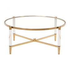 Our pieces are of high quality, unique, and handcrafted, so it will be a statement piece like no other. Clear Acrylic Gold Round Coffee Table Modern Furniture Brickell Collection