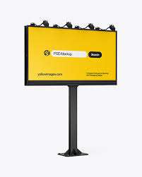Download Billboard Mockup In Outdoor Advertising Mockups On Yellow Images Object Mockups PSD Mockup Templates