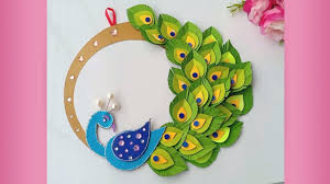 Painted by valentina ramos, eva wall mural from murals your way will add a distinctive touch to any room. How To Make Peacock Wall Hanging Diy Easy Wall Decoration Ideas Youtube
