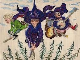 Details About Discworld Wyrd Sisters Counted Cross Stitch Kit Chart 14s Aida Weatherwax