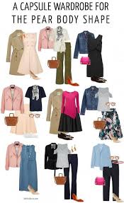 A Capsule Wardrobe For The Pear Body Shape 40plusstyle Com Pear Shaped Dresses Pear Body Shape Outfits Pear Body Shape