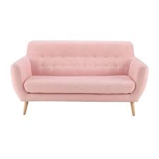 Skandinavischer Sofa 2 3 Sitzer Aus Stoff Rosa Retro Sofa Vintage Sofa Pink Sofa