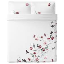 Jattelilja Duvet Cover And Pillowcase S White Floral Patterned Full Queen Double Queen Ikea Duvet Covers Duvet Cover Pattern Linen Bedding