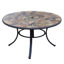 Check spelling or type a new query. Oakland Living 42 In Black Round Patio Outdoor Stone Slate Low Seating Dining Table With Steel Frame Hd90095 T Bk The Home Depot