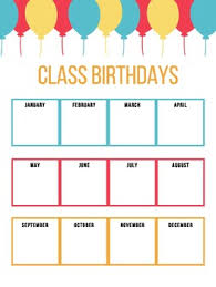 Birthday Chart Printable