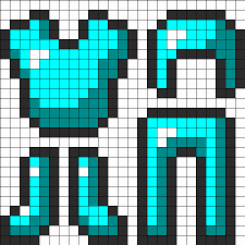 Minecraft Dimond Armor Kandi Pattern Minecraft Beads Minecraft Perler Perler Beads