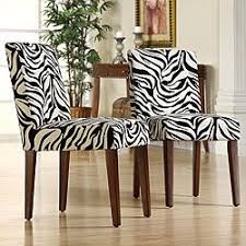 Calista Zebra Print Dining Chairs Set Of 2 Dining Chairs Dining Room Chairs Parsons Dining Chairs