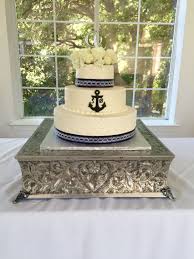 Nautical Theme Wedding Cake Anchor Theme Wedding Cake Navy Blue And Lace Pearl Details Nautical Theme Wedding Cake Anchor Theme Wedding Themed Wedding Cakes