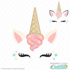 Download Ice Cream Unicorn Face Free Svg File Clipart For Cricut Silhouette