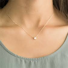 4.5 out of 5 stars. Gold Diamond Necklace Delicate Solitaire Pendant Dainty Diamond Necklace Bridal Jewelry Floating Diamond Wish