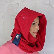 Bufanda con capucha roja, capucha de ganchillo de invierno, capucha de  mujer İnfinity, bufanda con capucha de mujer, accesorios de mujer de  invierno, para su regalo
