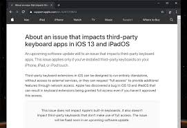 These are directions for ios 13 and later. Ios 13 Bug Lets 3rd Party Keyboards Gain Full Access Even When You Deny