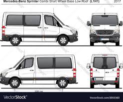 Mercedes Sprinter Swb Low Roof Passenger Van L1h1 2017 Detailed Template For Design And Production Of Vehicle Wraps Scale 1 Mercedes Sprinter Sprinter Mercedes