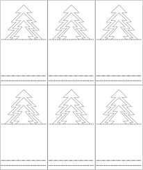 gabarit de 6 portes noms sapin pour activite kirigami carte noel marque place noel deco noel