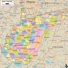 Wv County Map With Cities Detailed Political Map Of West Virginia - Ezilon Maps
