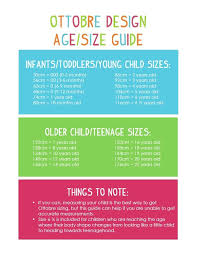 Ottobre Design Age Size Guide Size Chart For Kids Baby
