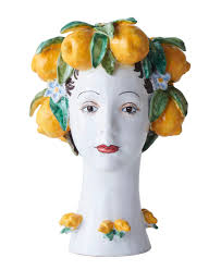 Ceramic Head Vase, Lemon Decor