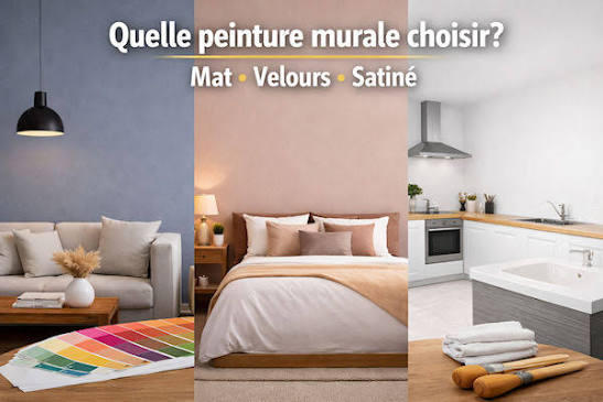 Quelle peinture murale intérieure choisir : mat, velours ou satiné ? - ZONE  PEINTURE