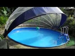 Cabrio Dome Die Kinderleichte Schwimmbaduberdachung Mit Cabrio Felling Youtube Schwimmbecken Pooluberdachung Poolabdeckung