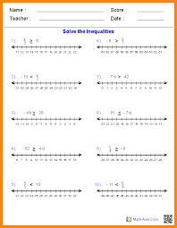 Solving And Graphing Inequalities Worksheets Algebra Worksheets Pre Algebra Worksheets Graphing Inequalities