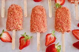 Homemade Strawberry Shortcake Ice Cream Bars Recipe Recipe Ice Cream Bar Recipe Icecream Bar Strawberry Shortcake Ice Cream