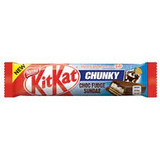 A Box Of 36 Bars Of Kit Kat Chunky Choc Fudge Sundae Kit Kat Flavors Chocolate Packaging Kit Kat