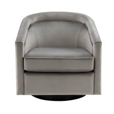 Elevate your living room by incorporating this sophisticated swivel chair into your decor. Classic Swivel Barrel Chair Gray Velvet Wovenbyrd Target