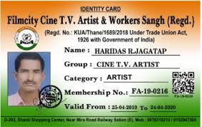 Legally govt approved artist card only rs 1500 in 2 hours. Film City Cine Tv Artist Workers Artist Card Filmcity Facebook