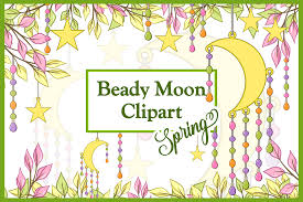 Download Spring Beady Moon With Branches Leaves Graphic By Lila Lilyat Creative Fabrica SVG Cut Files