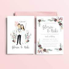 Custom Portrait Wedding Invitation By Sasa Khalisa Visit The Web To Create Yours Illustrated Wedding Invitations Wedding Invitations Diy Wedding Card Design