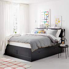 Find the perfect bedroom set you need from ikea indonesia. Brimnes Bed Frame With Storage Headboard Black Luroy Ikea