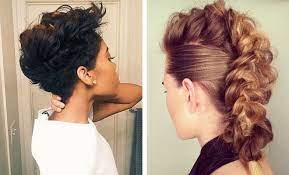 The sides are shaved while the top is gelled back in a natural, soft way, leaving the natural waves of the hair intact. 23 Faux Hawk Hairstyles For Women Stayglam