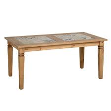 6 Seater Dining Table Rectangular Pine Wood Ceramic Tile Top Kitchen Furniture 6 Seater Dining Table Pine Dining Table Wood Ceramic Tiles