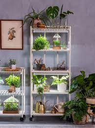 Grow light with stand trihead 60w led floor light for indoor plants. Oslo Customizable 4 Tier Led Grow Light Shelves Gardeners Com