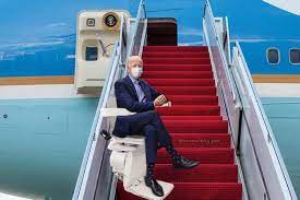 Biden's fall on Air Force One steps already a popular meme