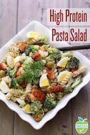 What S On The Menu For Lunch This Week This High Protein Pasta Salad Is Made With Whole Wheat Pasta Gril Protein Pasta Salad Protein Pasta High Protein Pasta