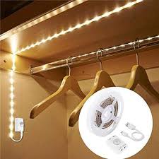 1m Rechargeable Motion Sensor Wardrobe Light Luxjet Flexible Led Strip With 30led Pir And Light Sensor Warmwhite Night Light For Wall Closet Cabine Motion Sensor Closet Light Led Closet Light Closet