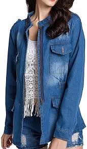 Whatever you're shopping for, we've got it. Totamala Women Winter Vintage Denim Jacket Pure Color Wash The Old Zipper Loose Size Jeans Tops Blue 5xl At Amazon Women S Coats Shop