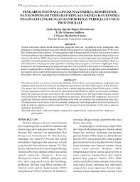 Check spelling or type a new query. Pdf Abstrak Pengaruh Motivasi Lingkungan Kerja Kompetensi Dan Kompensasi Terhadap Kepuasan Kerja Dan Kinerja Pegawai Di Lingkungan Kantor Dinas Pekerjaan Umum Provinsi Bali Ayu Aokhara Academia Edu